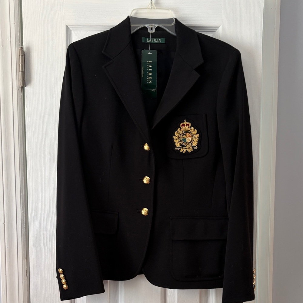 Ralph Lauren Black Jacket with Gold Accents Size 10